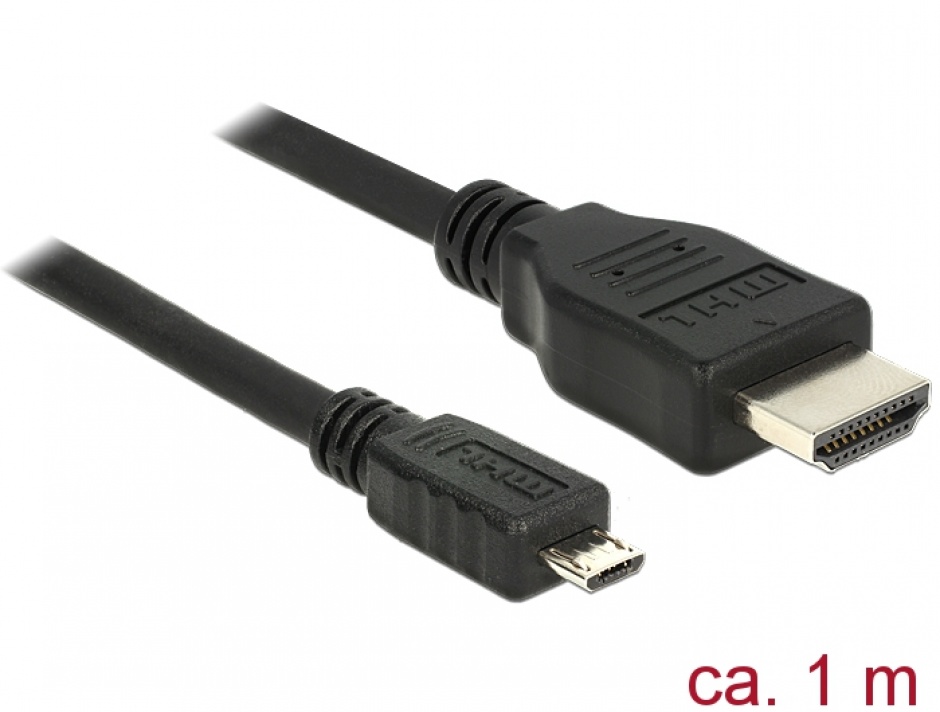 Imagine Cablu micro USB-B MHL 3.0 la HDMI 4k 1m, Delock 83648