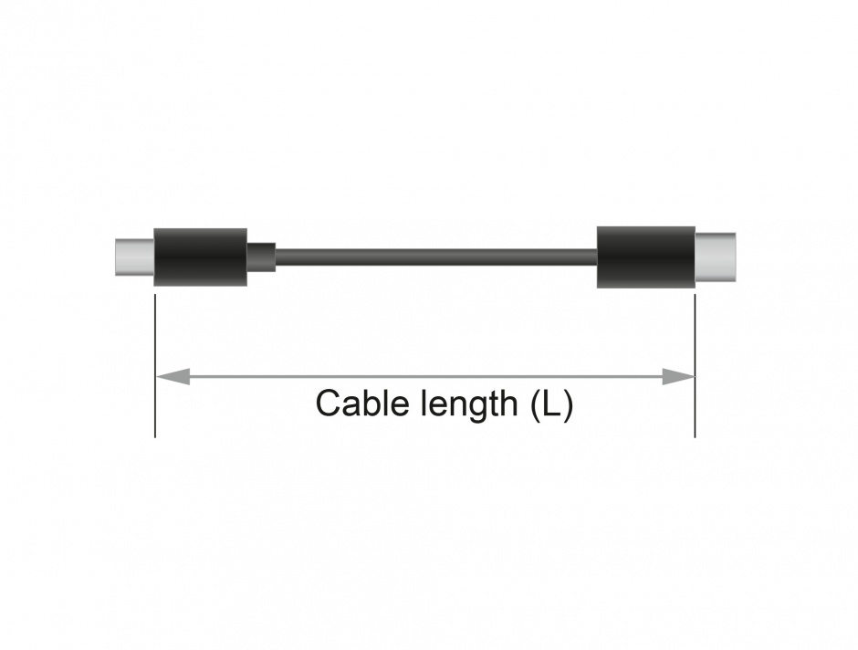 Imagine Cablu USB 2.0 tip C T-T Negru 0.5m 3A, Delock 83672 