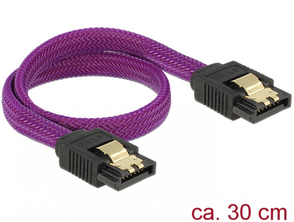 Imagine Cablu SATA III 6 Gb/s 30cm drept Premium, Delock 83690