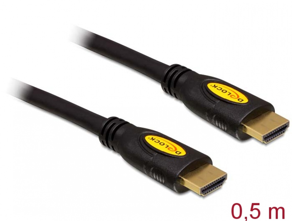 Imagine Cablu HDMI 4K cu Ethernet v1.4 T-T 0.5m, Delock 83737