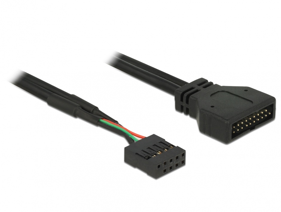 Imagine Cablu pin header USB 2.0 la USB 3.0 M-T 45cm, Delock 83776