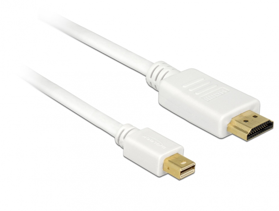 Imagine Cablu mini Displayport 1.1 la HDMI T-T 0.5m Alb, Delock 83993