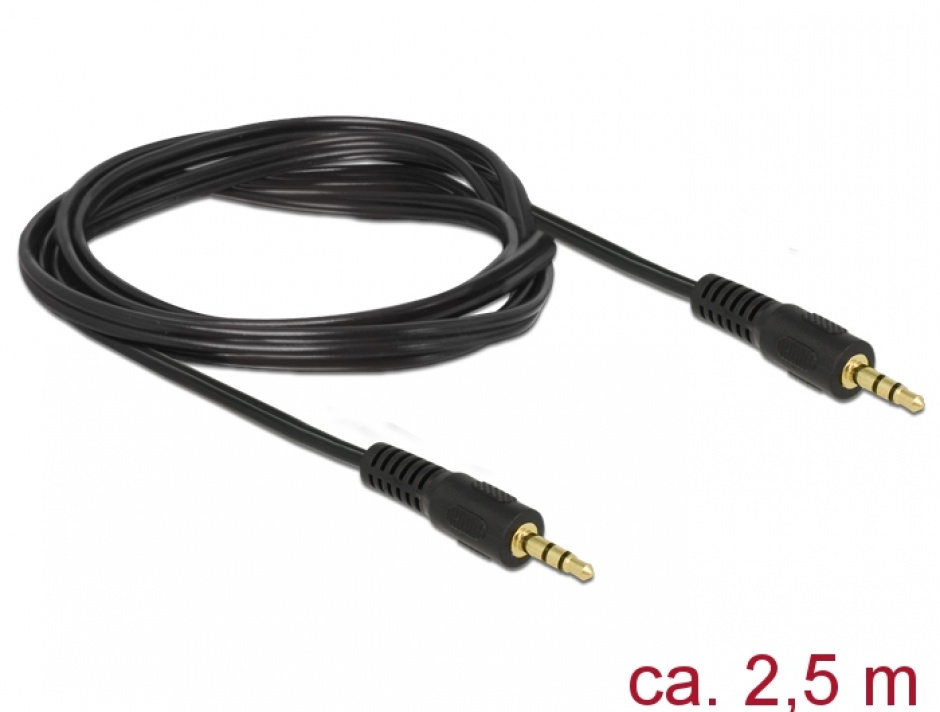 Imagine Cablu audio stereo Jack 3.5mm T-T 2.5m, Delock 84001