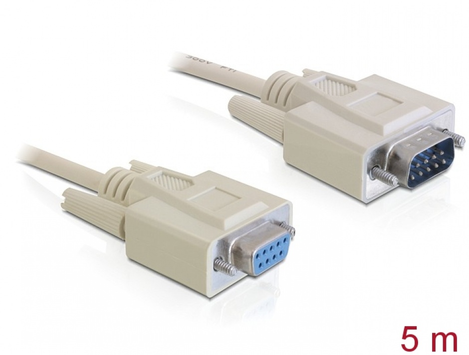 Imagine Cablu prelungitor Serial RS-232 DB9 T-M 5m, Delock 84016