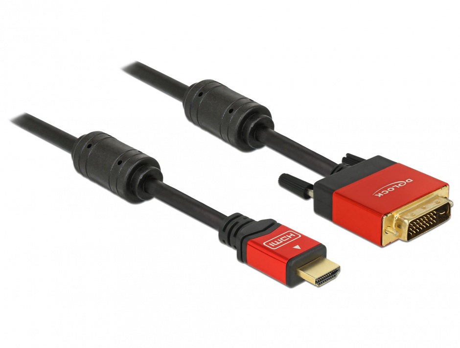 Imagine Cablu HDMI la DVI-D Single Link 18+1pini T-T Premium 3m, Delock 84343