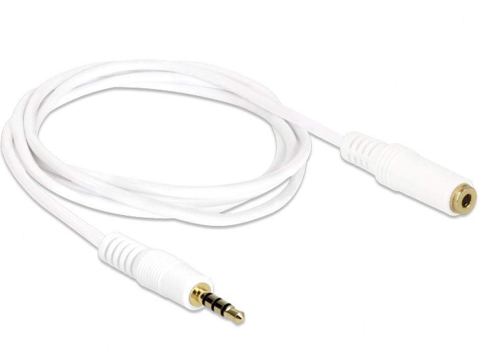 Imagine Cablu prelungitor audio jack 3.5mm 4 pini T-M 1m, Delock 84480