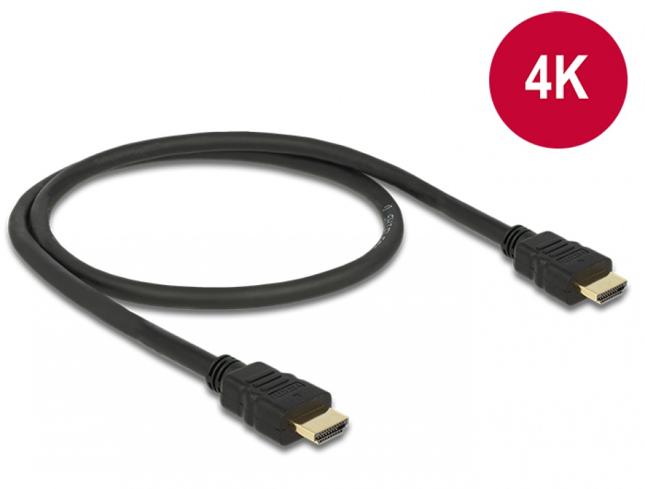 Imagine Cablu HDMI 4K High Speed cu Ethernet 0.5m, Delock 84751