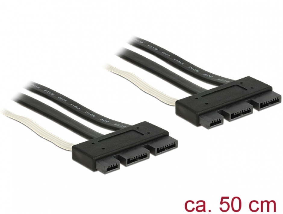 Imagine Cablu SATA Express 18 pini la SATA Express 18 pini T-T 50 cm, Delock 84766