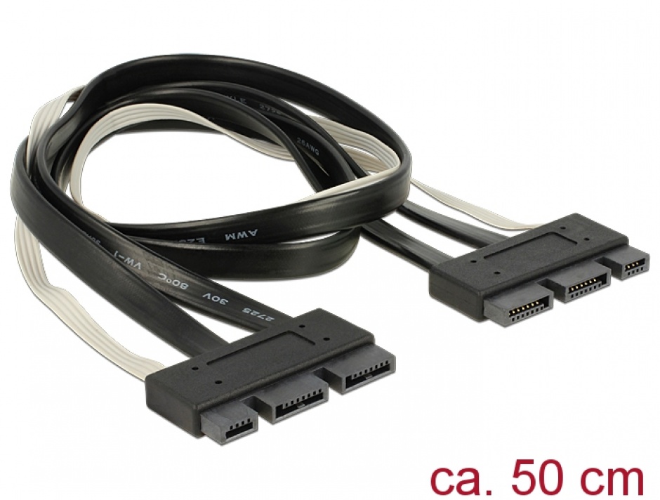 Imagine Cablu SATA Express 18 pini la SATA Express 18 pini T-T 50 cm, Delock 84766