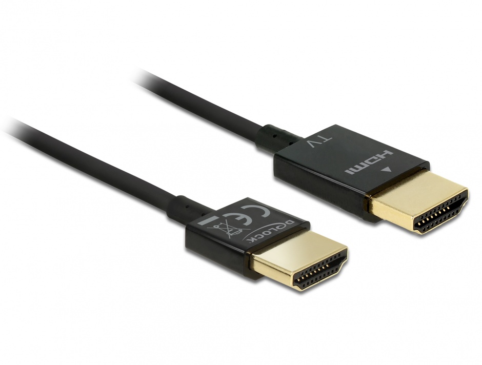Imagine Cablu HDMI v2.0 3D 4K  T-T 4.5m Activ Slim Premium, Delock 84775