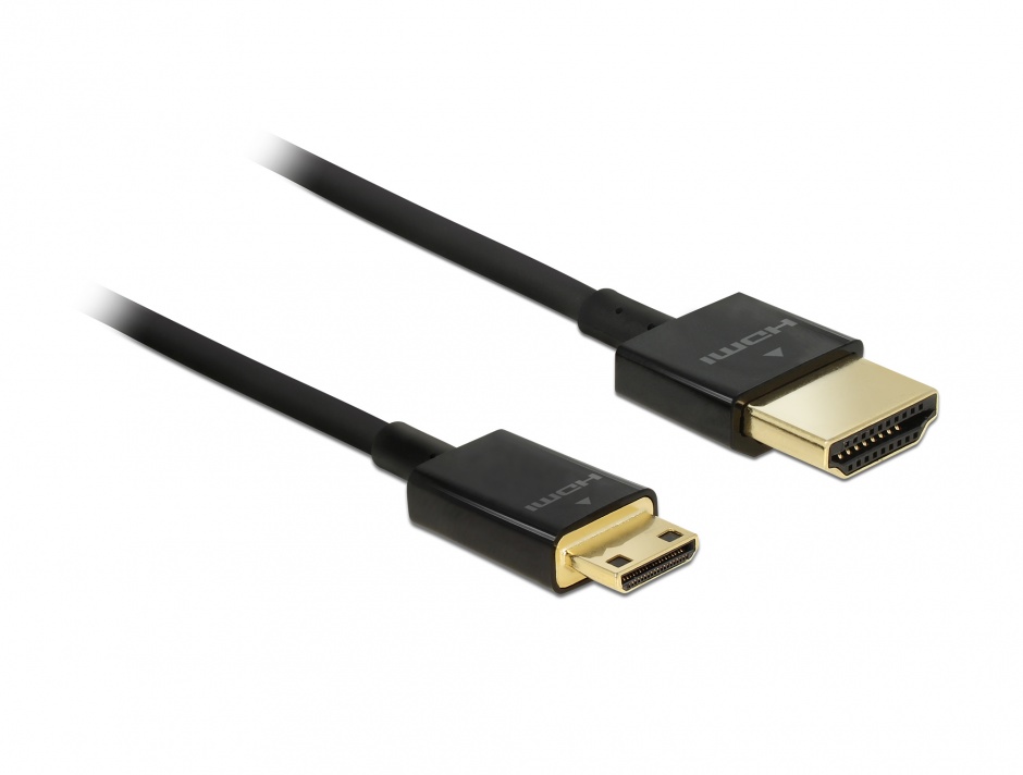 Imagine Cablu HDMI la mini HDMI-C T-T 3D 4K 1m Slim Premium, Delock 84776