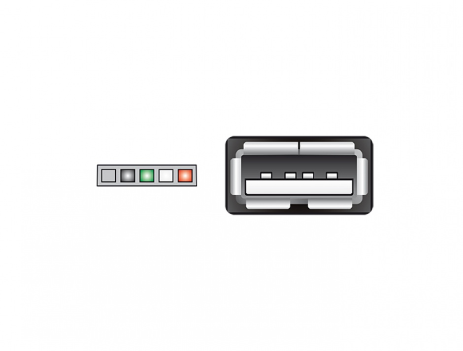 Imagine Cablu USB 2.0 pin header 2.00 mm 5 pini la USB 2.0-A M-M 15cm, Delock 84831