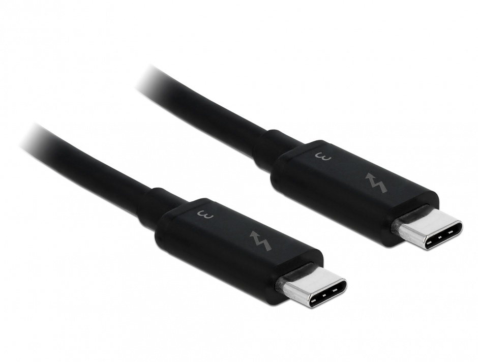 Imagine Cablu Thunderbolt 3 (40 Gb/s) USB-C pasiv T-T 0.5m 5A Negru, Delock 84844
