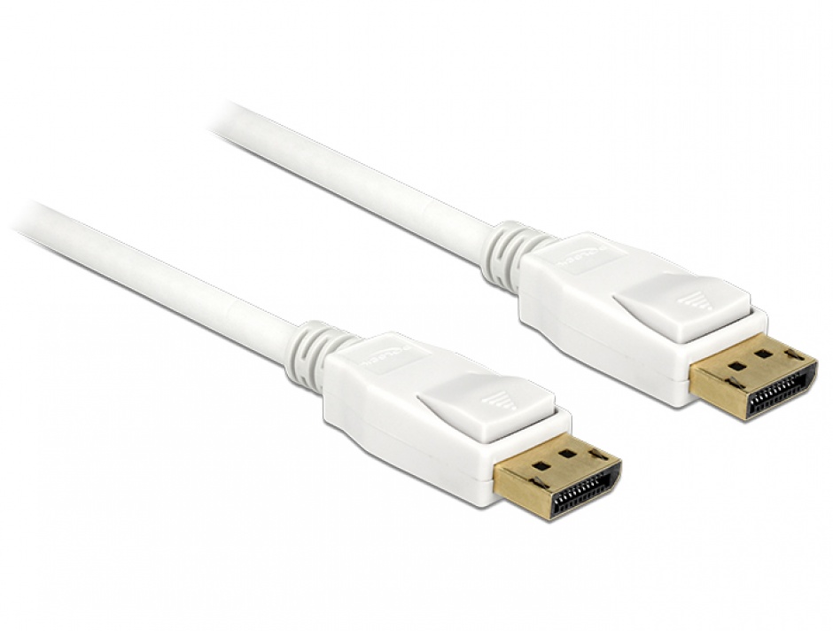Imagine Cablu Displayport 1.2 Alb 2m 4K T-T, Delock 84877