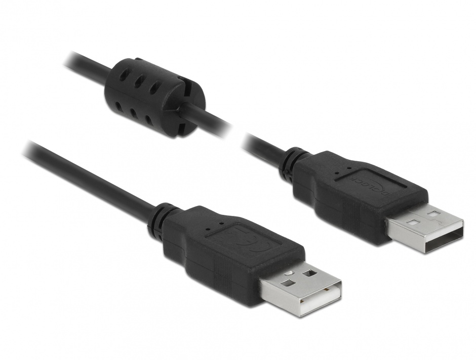 Imagine Cablu USB 2.0 tip A T-T 0.5m Negru, Delock 84888