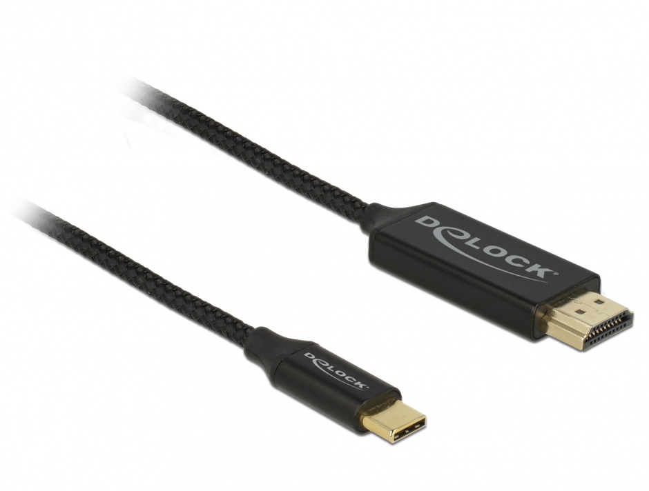 Imagine Cablu USB-C la HDMI (DP Alt Mode) 4K 60Hz T-T 2m coaxial, Delock 84905
