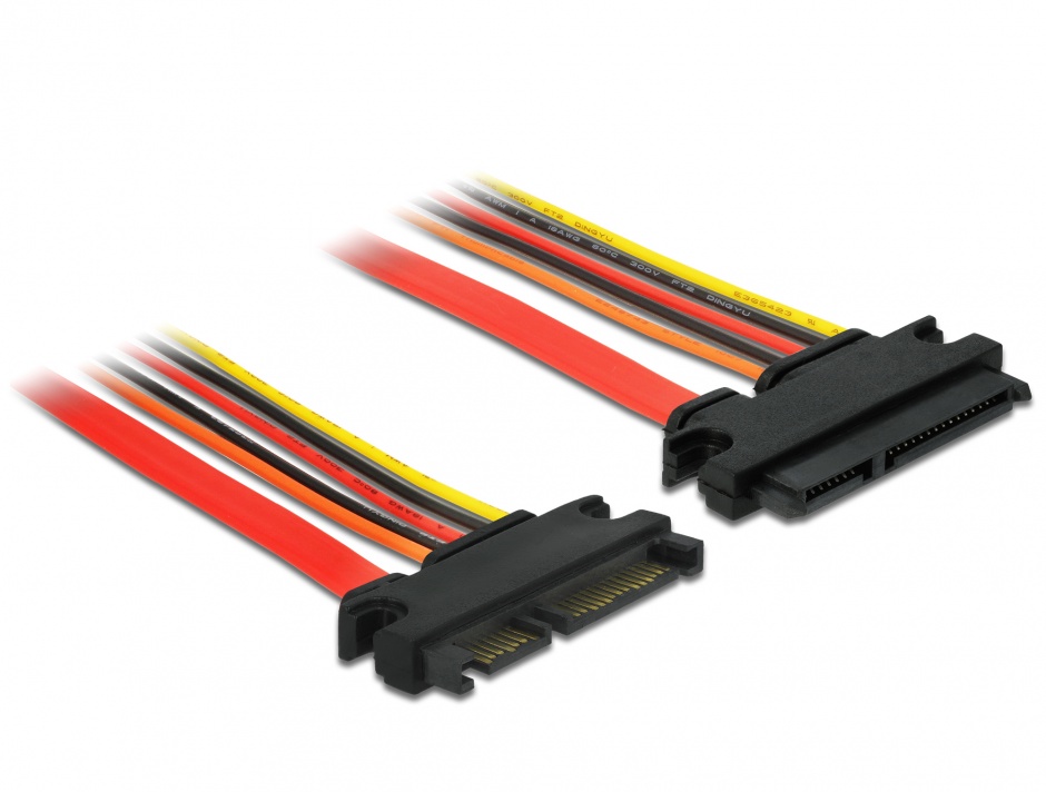 Imagine Cablu prelungitor SATA III 22 pini 6 Gb/s T-M (3.3V+5V+12V) 100cm, Delock 84921