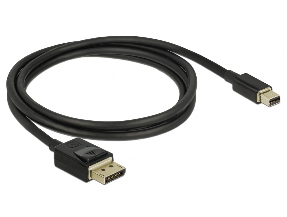 Imagine Cablu Mini DisplayPort la DisplayPort 8K 60Hz 1m (certificat DP 8K) T-T Negru, Delock 84927