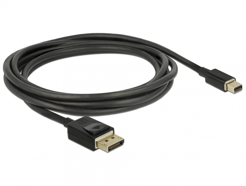 Imagine Cablu Mini DisplayPort la DisplayPort 8K 60Hz 2m (certificat DP 8K) T-T Negru, Delock 84928