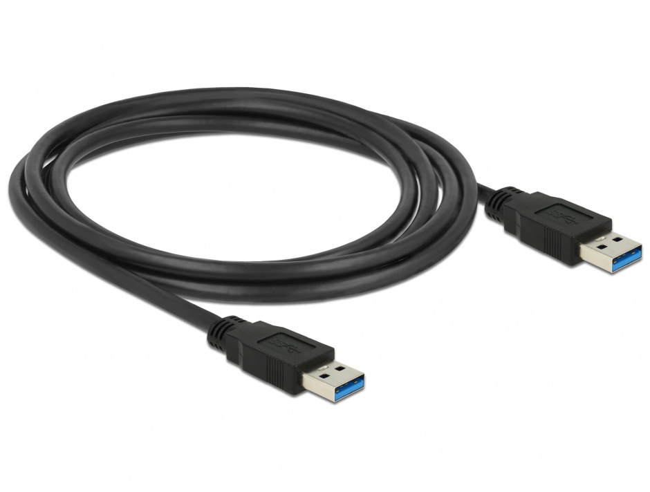 Imagine Cablu USB 3.0 T-T 2m Negru, Delock 85062