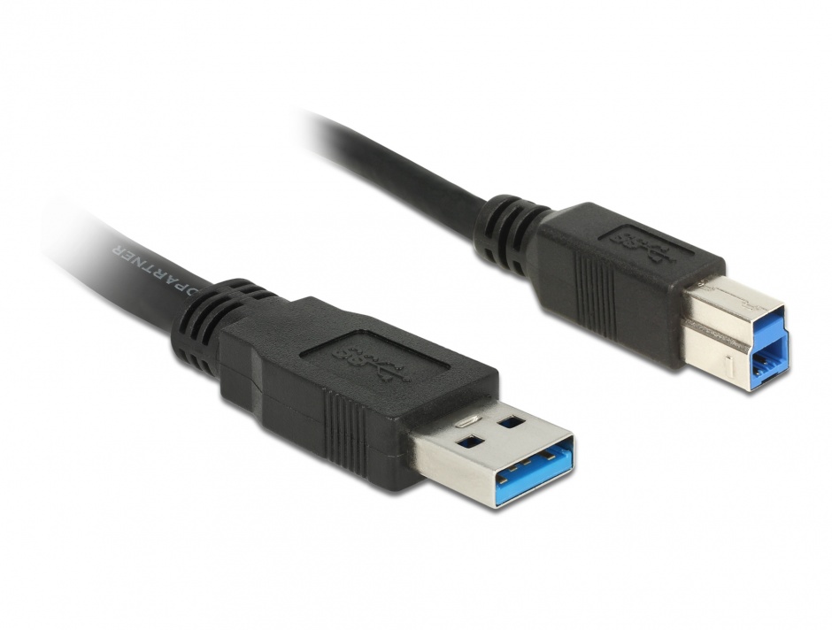 Imagine Cablu USB 3.0 A-B 0.5m Negru, Delock 85065