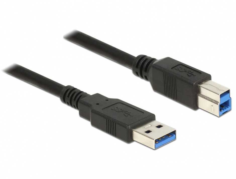 Imagine Cablu USB 3.0 A-B 1m Negru, Delock 85066