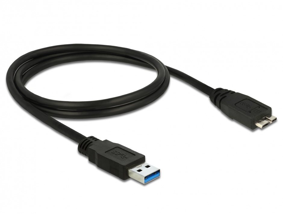 Imagine Cablu USB 3.0 la micro USB-B 1m Negru, Delock 85072