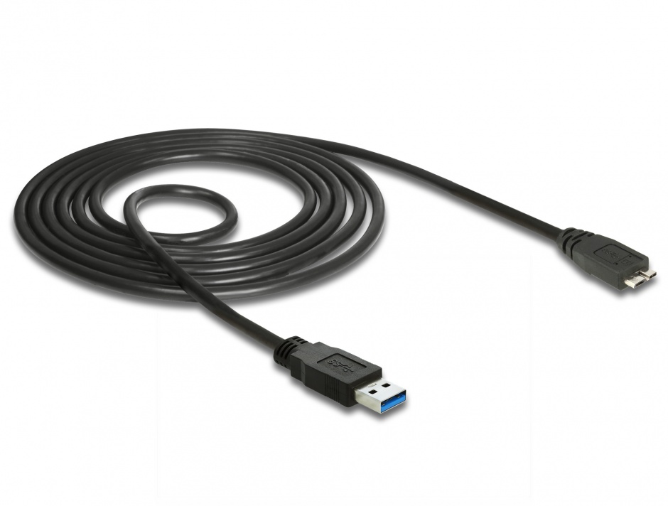 Imagine Cablu USB 3.0 la micro USB-B 1.5m Negru, Delock 85073