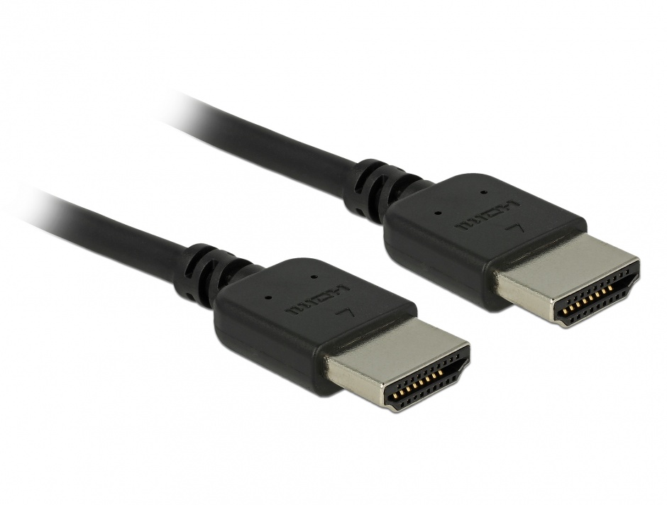 Imagine Cablu HDMI Premium Certificat 4K 60Hz 1m T-T Negru, Delock 85215