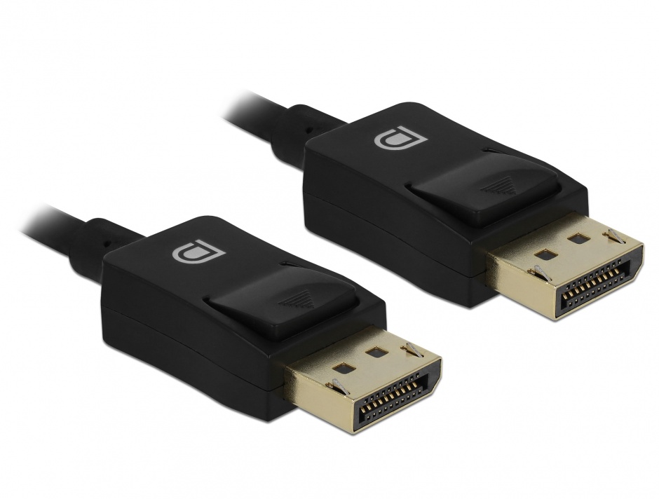 Imagine Cablu Displayport coaxial 8K60Hz T-T 0.5m Negru, Delock 85299