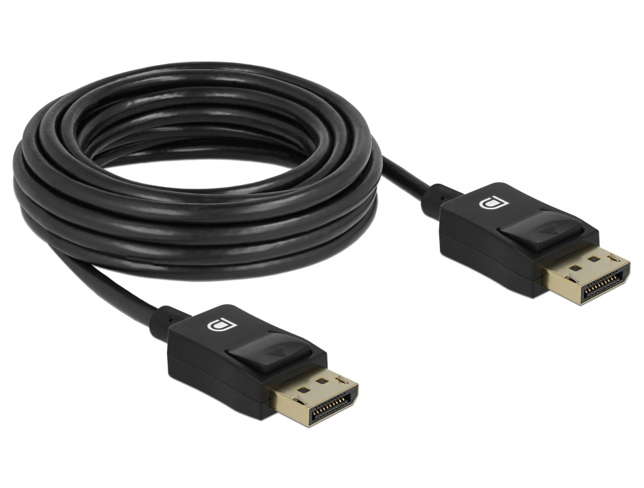 Imagine Cablu Displayport coaxial 8K60Hz T-T 6m Negru, Delock 85305