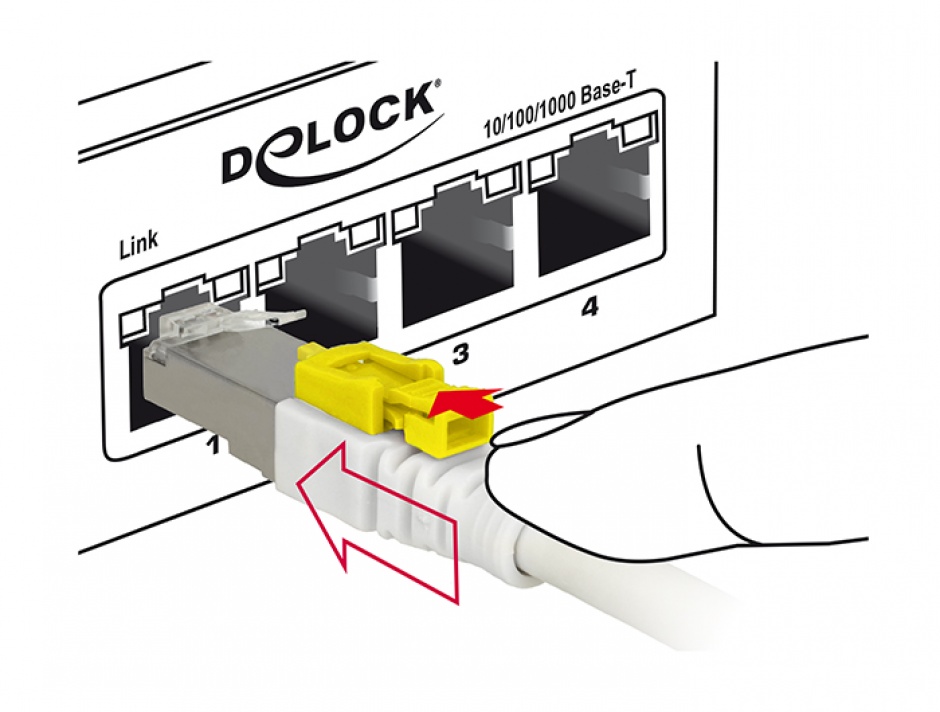 Imagine Cablu de retea RJ45 cat 6A cu sistem de blocare 1m, Delock 85331