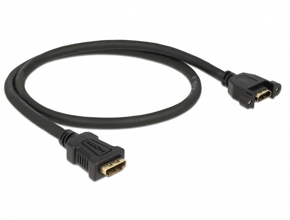 Imagine Cablu HDMI tip A M-M panel-mount 4K 30 Hz 0.5m, Delock 85465