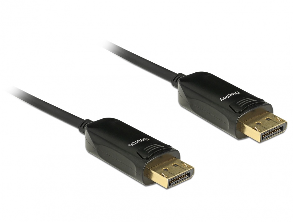 Imagine Cablu activ optic DisplayPort 1.2 T-T 4K 60Hz 40m Negru, Delock 85522