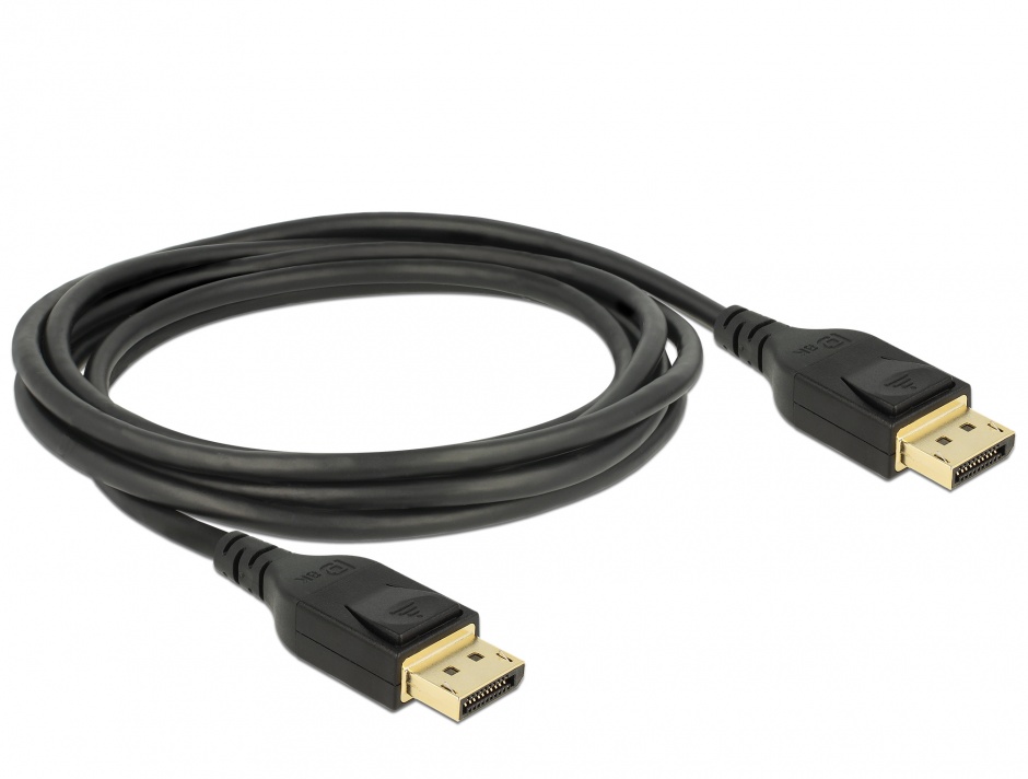 Imagine Cablu Displayport 8K / 4K@ 240Hz (DP 8K certificat) T-T 2m Negru, Delock 85660
