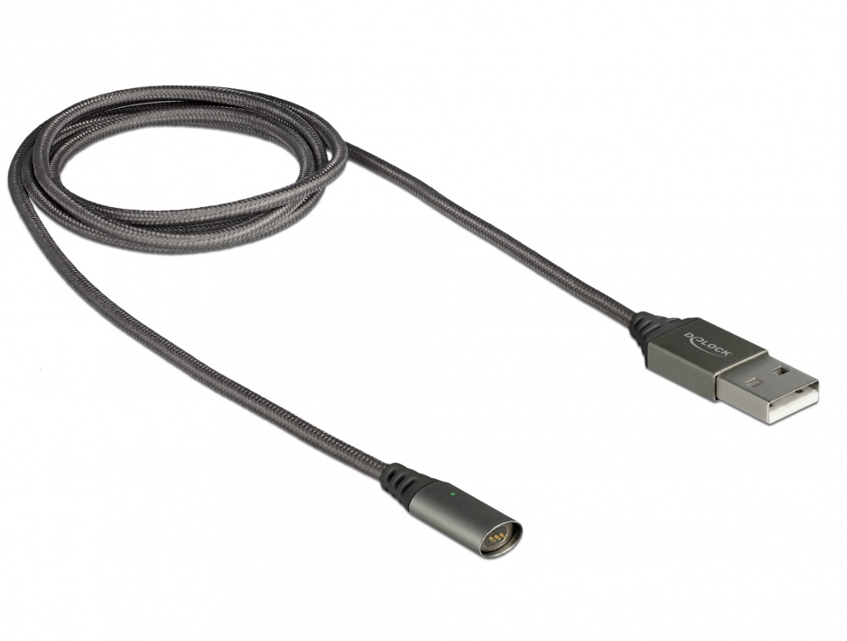 Imagine Cablu USB de incarcare magnetic 1.1m Antracit, Delock 85725