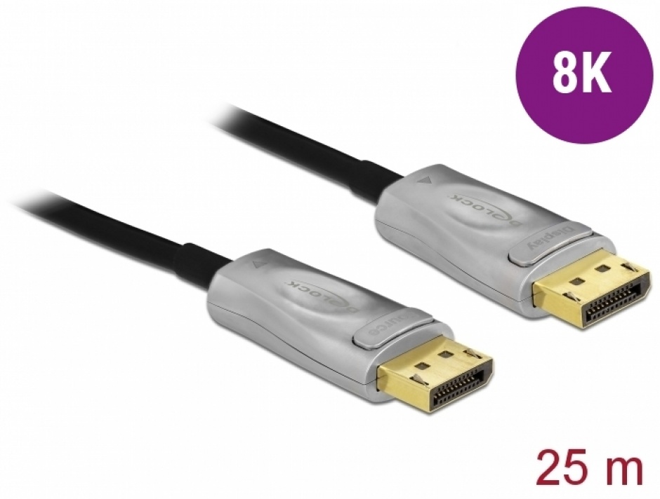 Imagine Cablu DisplayPort activ optic v1.4 8K60Hz/4K144Hz T-T 25m, Delock 85888