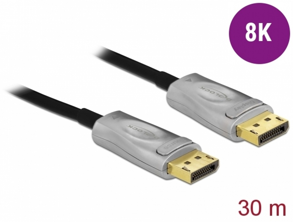 Imagine Cablu DisplayPort activ optic v1.4 8K60Hz/4K144Hz T-T 30m, Delock 85889