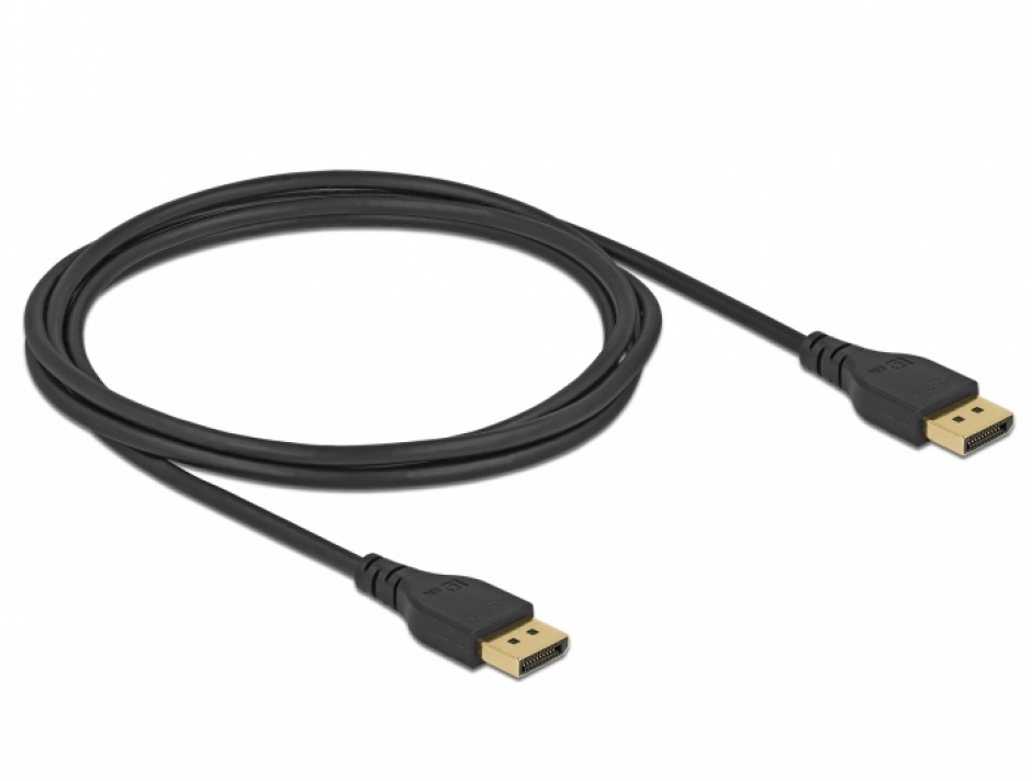 Imagine Cablu Displayport 8K / 4K@ 240Hz (DP 8K certificat) T-T 2m Negru, Delock 85910