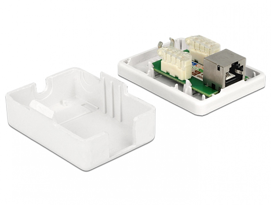 Imagine Priza retea RJ45 cat 6 ecranata aplicata 1 port, Delock 86169