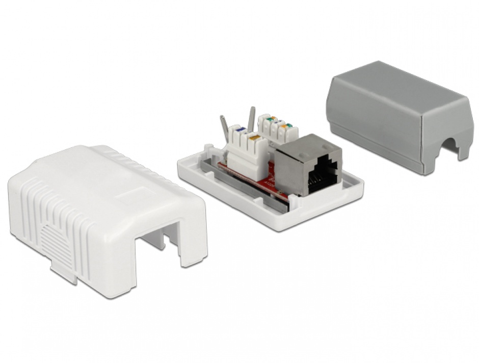 Imagine Priza aplicata cat 6A neecranata 1 port, Delock 86196