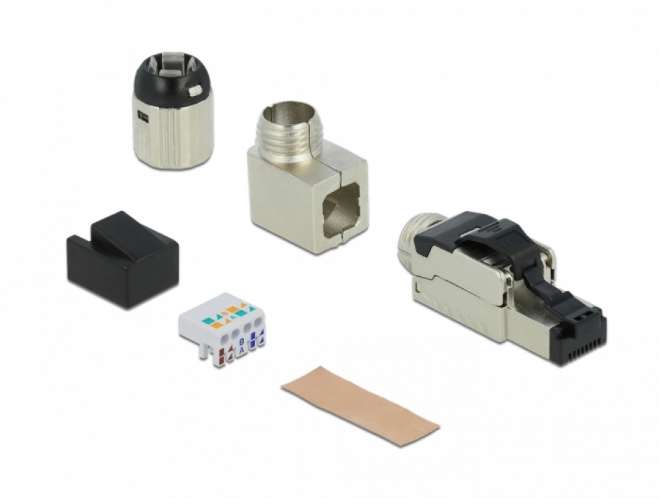 Imagine Conector RJ45 ecranat cat. 6A unghi, Delock 86289