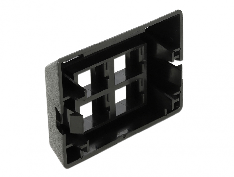 Imagine Priza cu 4 porturi Keystone pentru instalare mobila Negru, Delock 86297