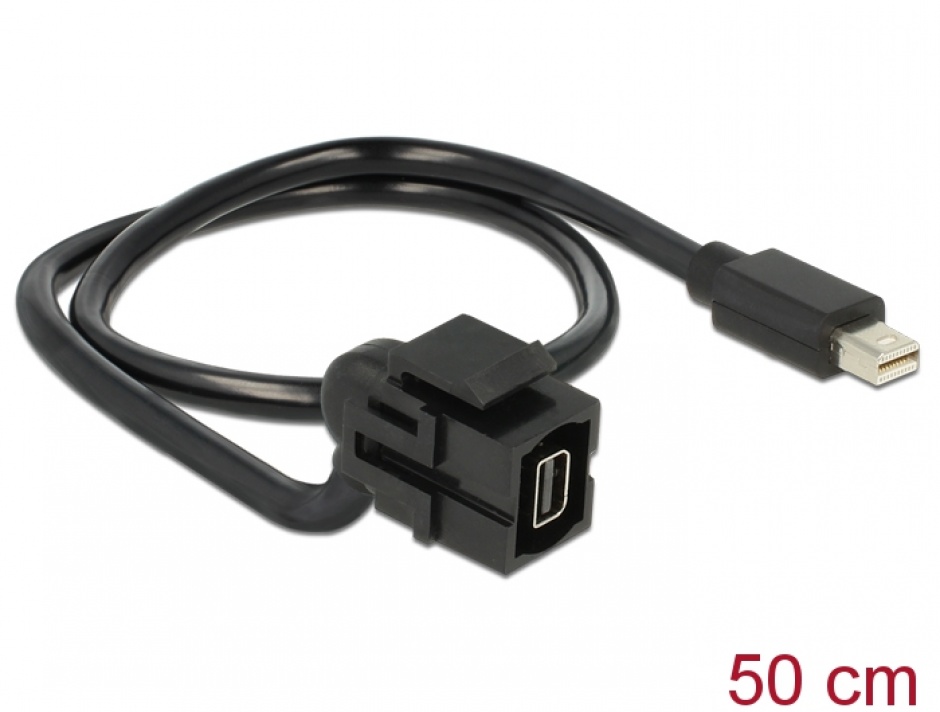 Imagine Modul Keystone mini Displayport M-T 110 grade cu cablu, Delock 86374