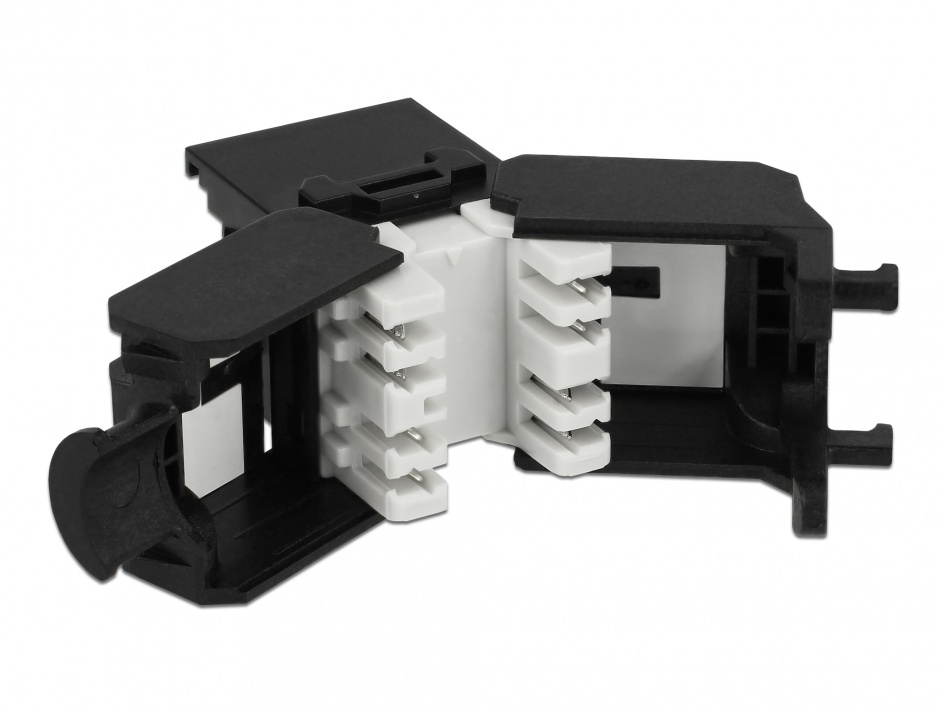 Imagine Modul keystone RJ45 la LSA Cat.6A UTP cu protectie praf Negru, Delock 86397