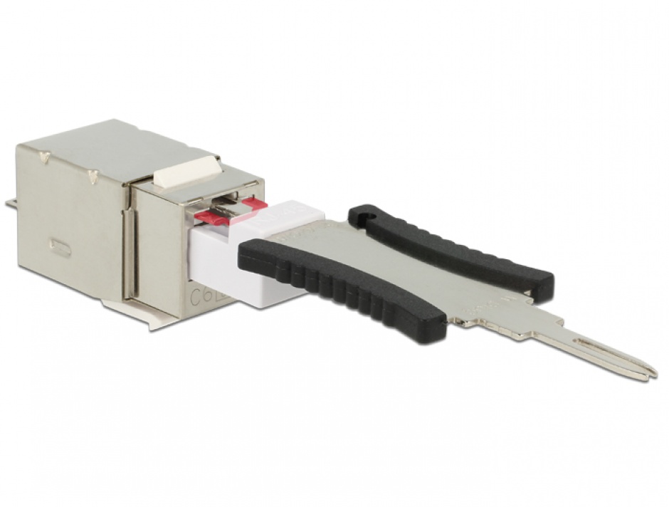 Imagine Modul Keystone RJ45 Securizat ecranat Cat.6 > LSA, Delock 86404