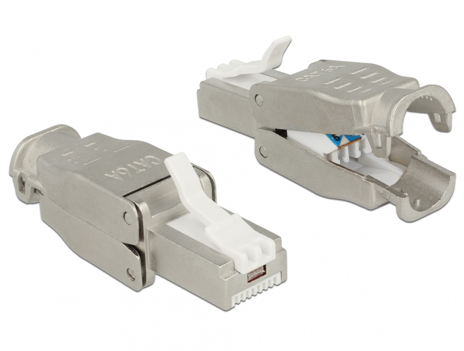 Imagine Conector RJ45 Cat.6A pentru fir solid UTP toolfree, Delock 86427