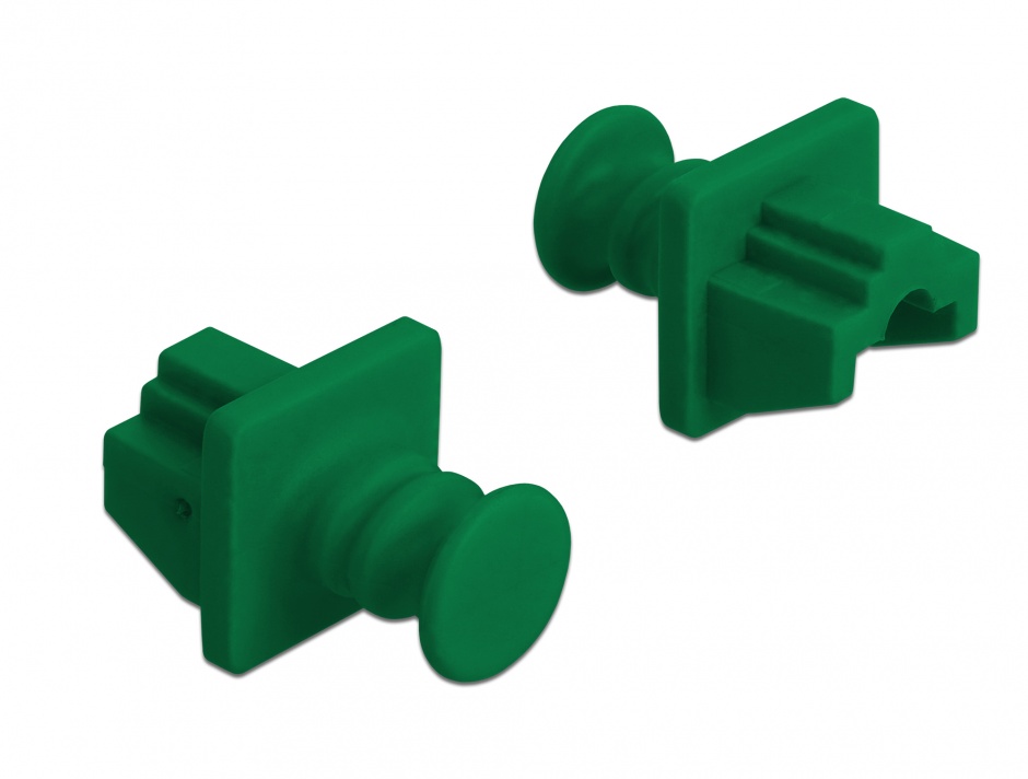 Imagine Set 10 buc protectie impotriva prafului pentru RJ45 Verde, Delock 86512