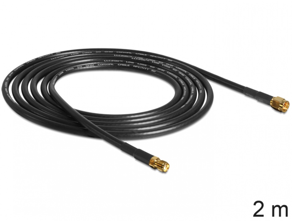 Imagine Cablu Extensie Antena SMA 2m, Delock 88443