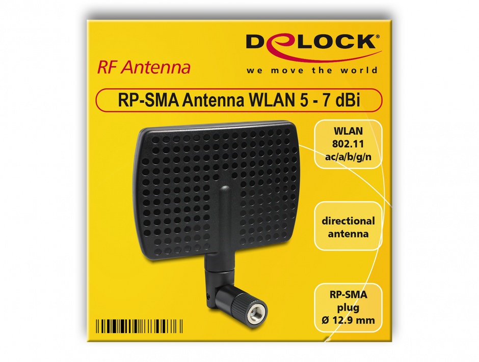 Imagine Antena WLAN RP-SMA directionala 5~7 dBi, Delock 88447